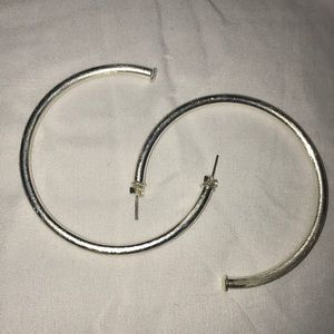 Sheila Fajl Earrings Large Favorite Hoop in Silver